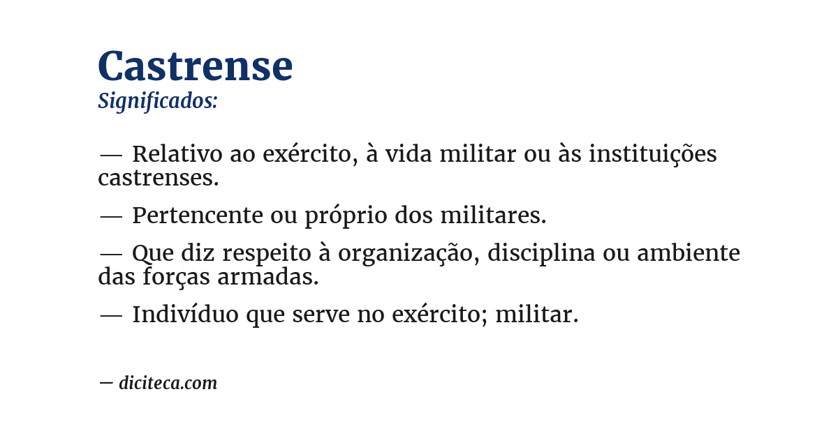 Significado de castrense