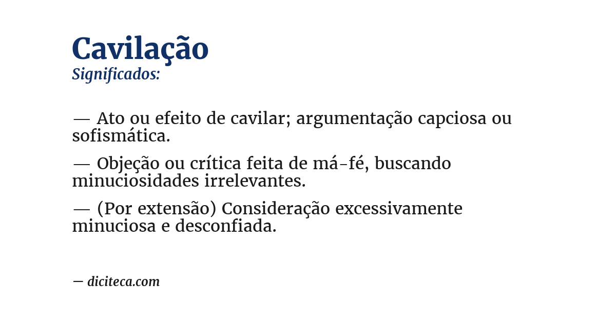 Significado de cavilação