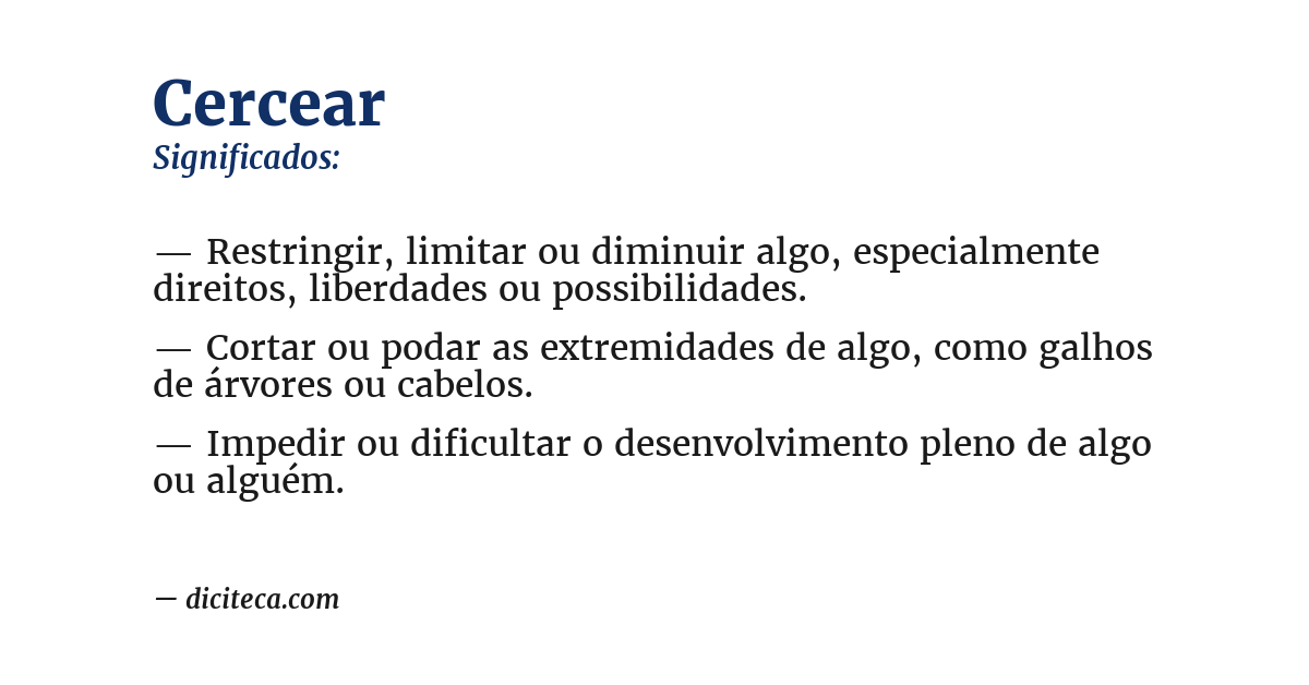 Significado de cercear