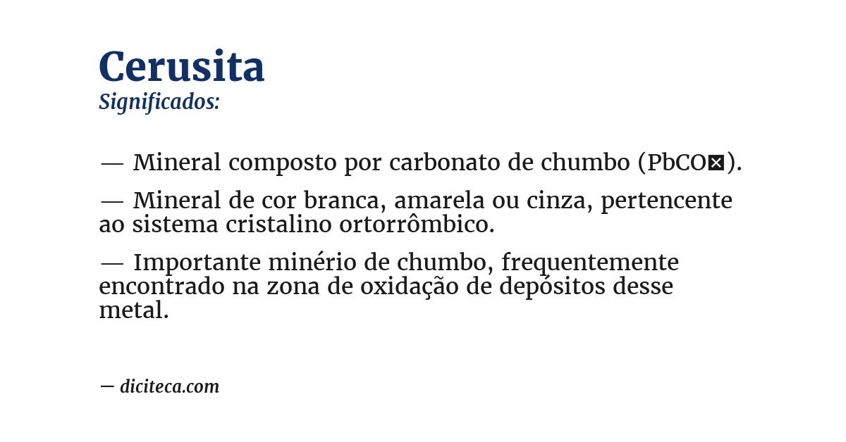 Significado de cerusita