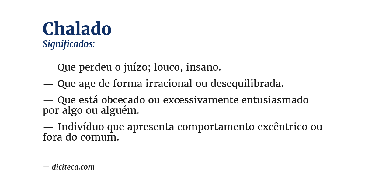 Significado de chalado