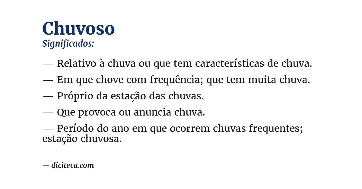 Significado de chuvoso