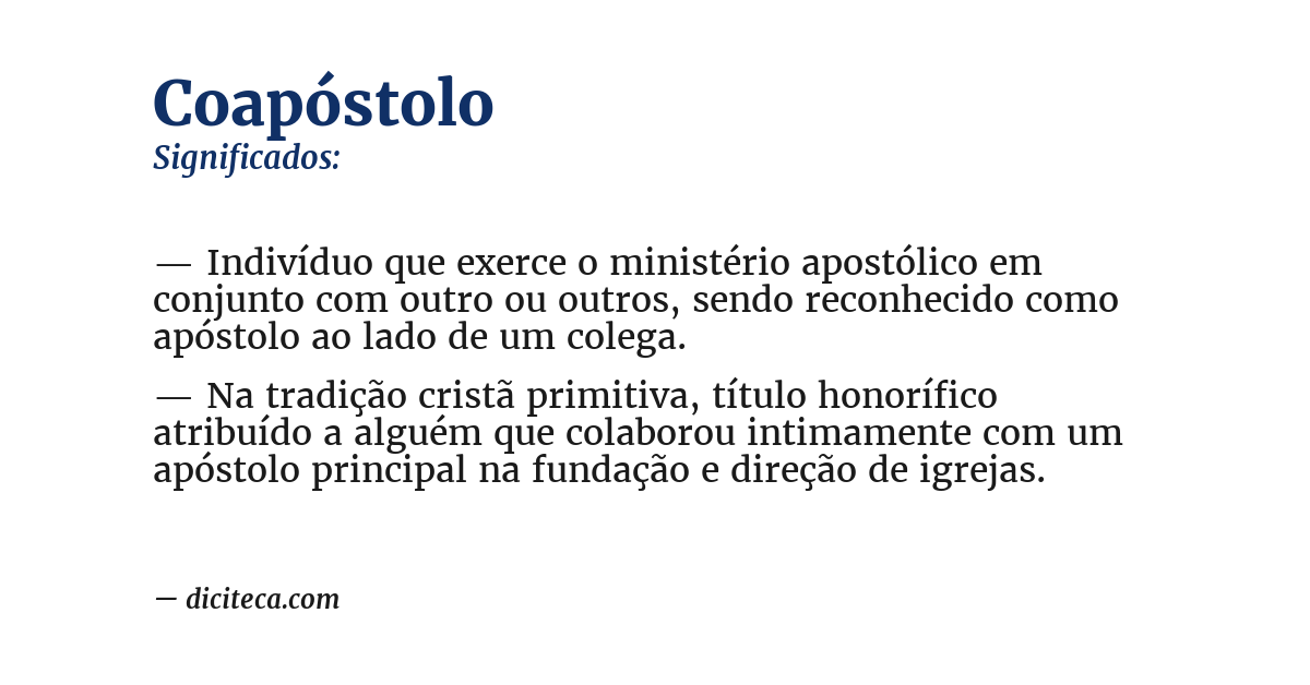 Significado de coapóstolo