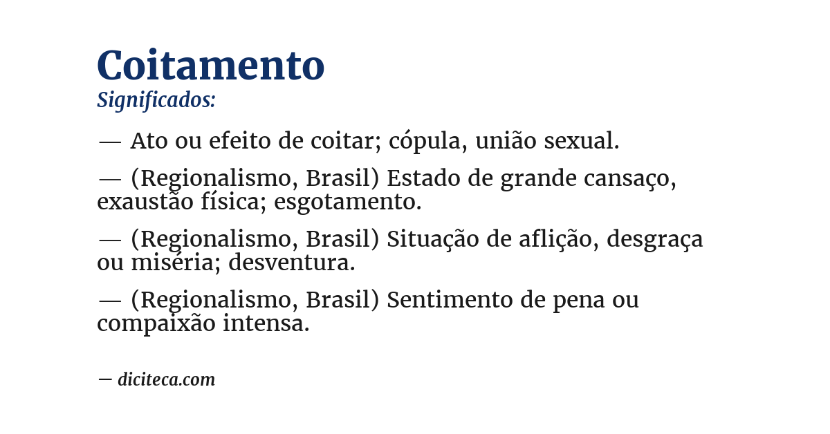 Significado de coitamento