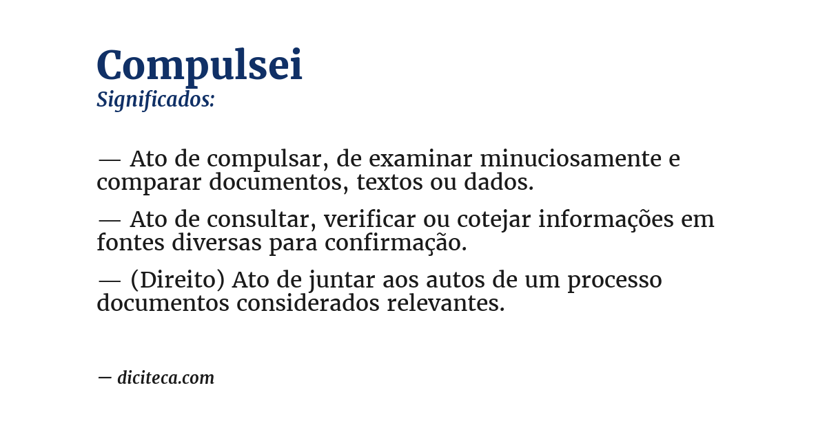 Significado de compulsei