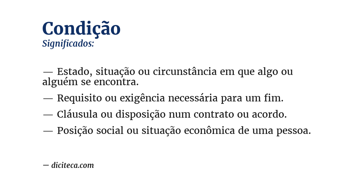 Significado de condição