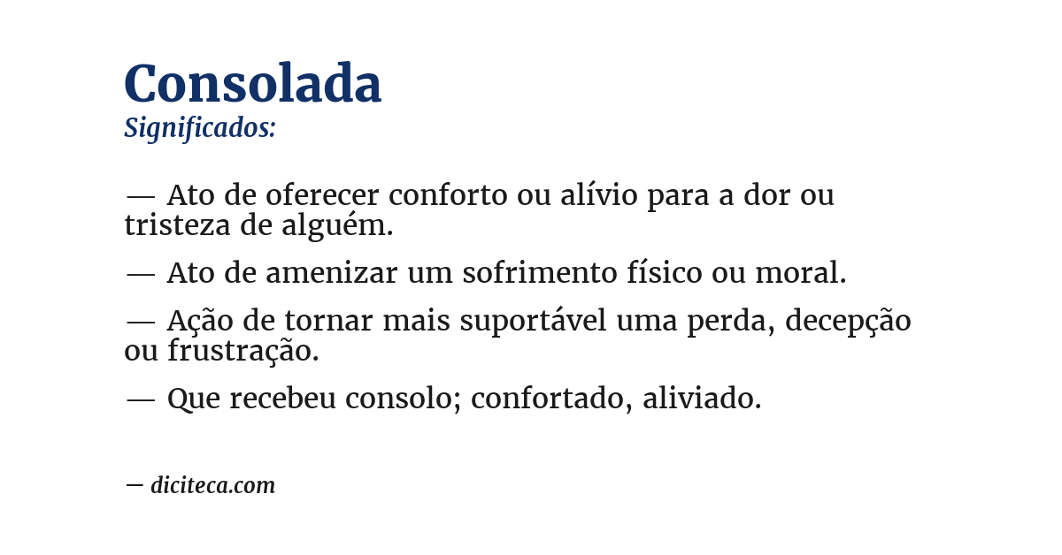 Significado de consolada