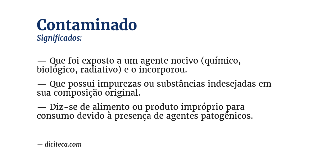 Significado de contaminado