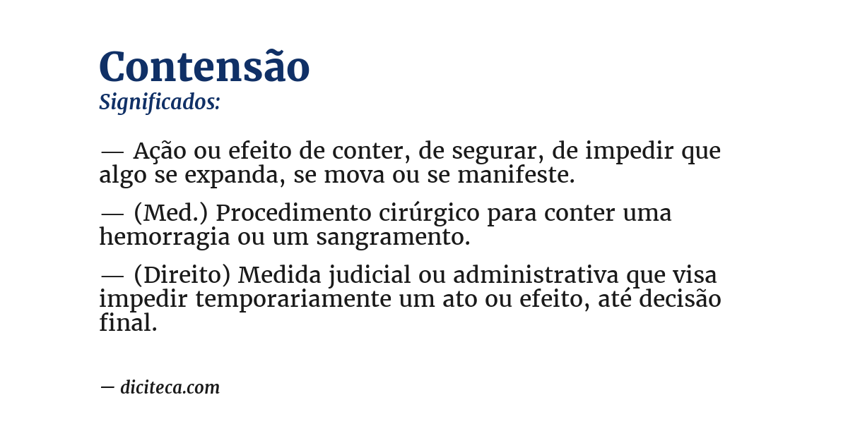 Significado de contensão