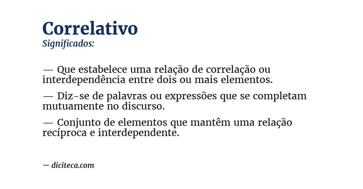 Significado de correlativo