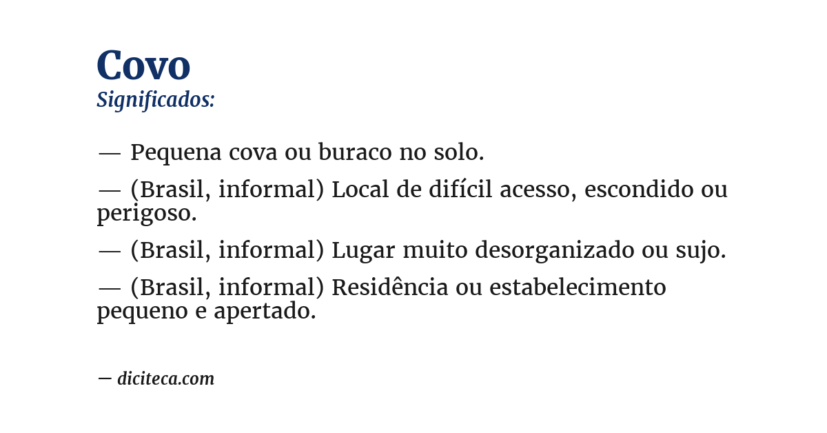 Significado de covo