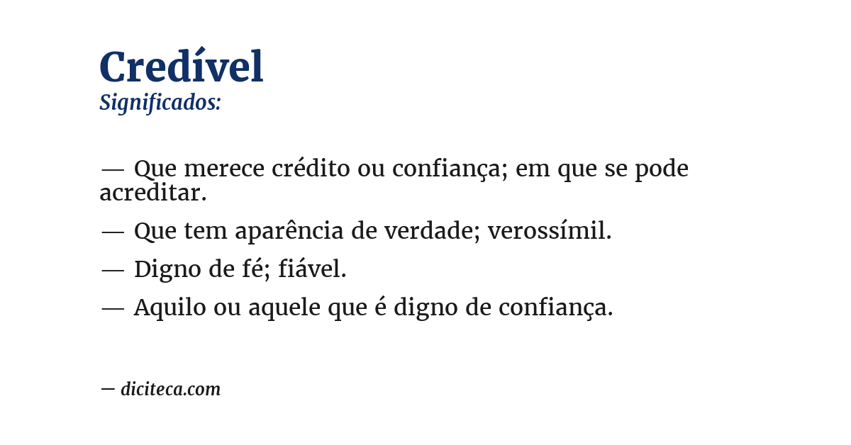 Significado de credível