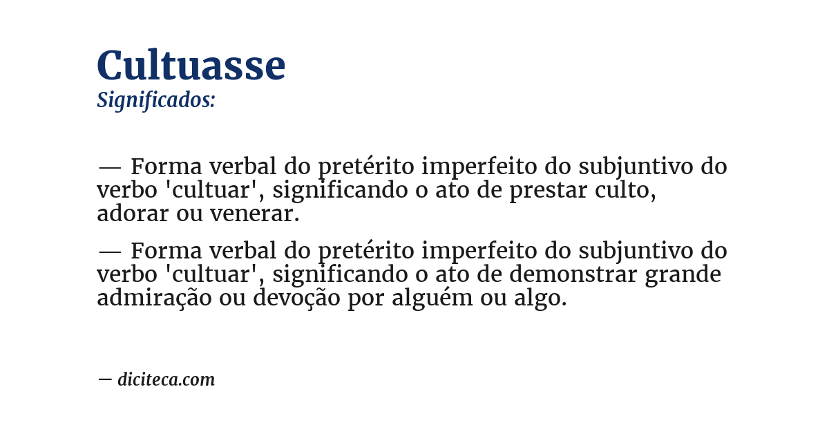 Significado de cultuasse