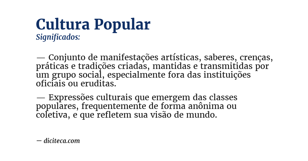 Significado de cultura popular