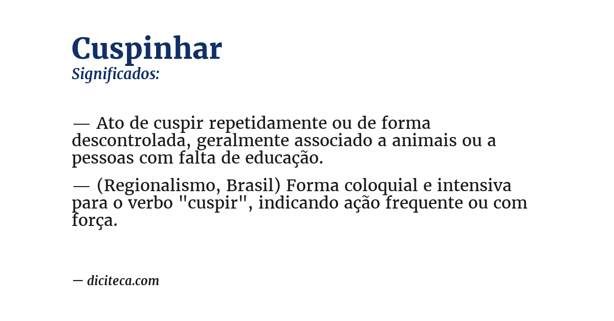 Significado de cuspinhar