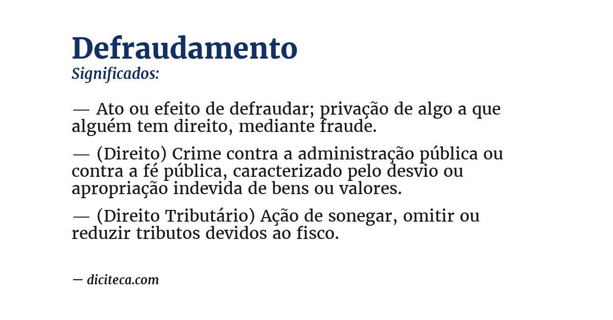 Significado de defraudamento
