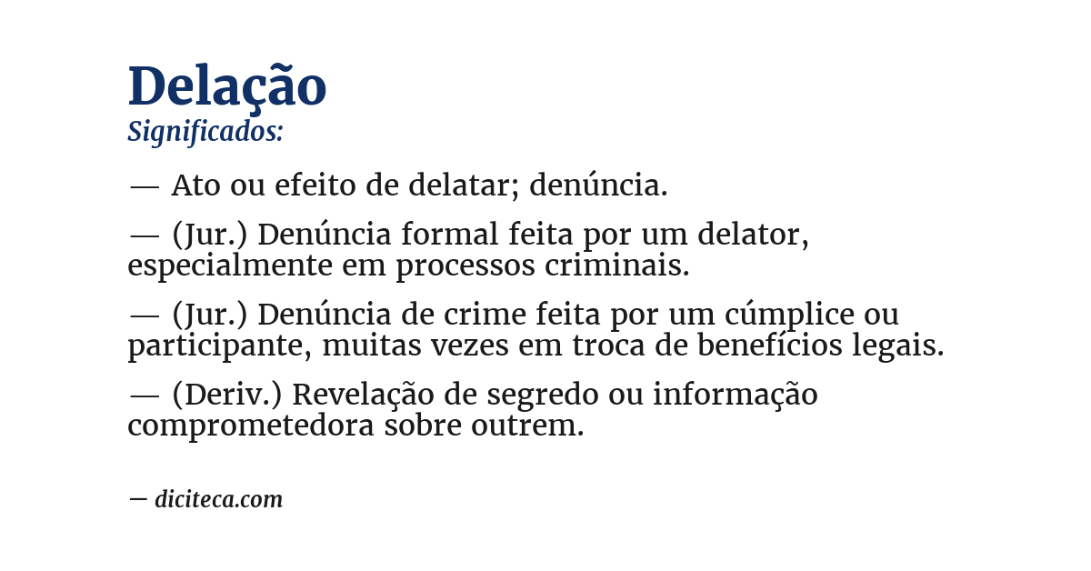 Significado de delação
