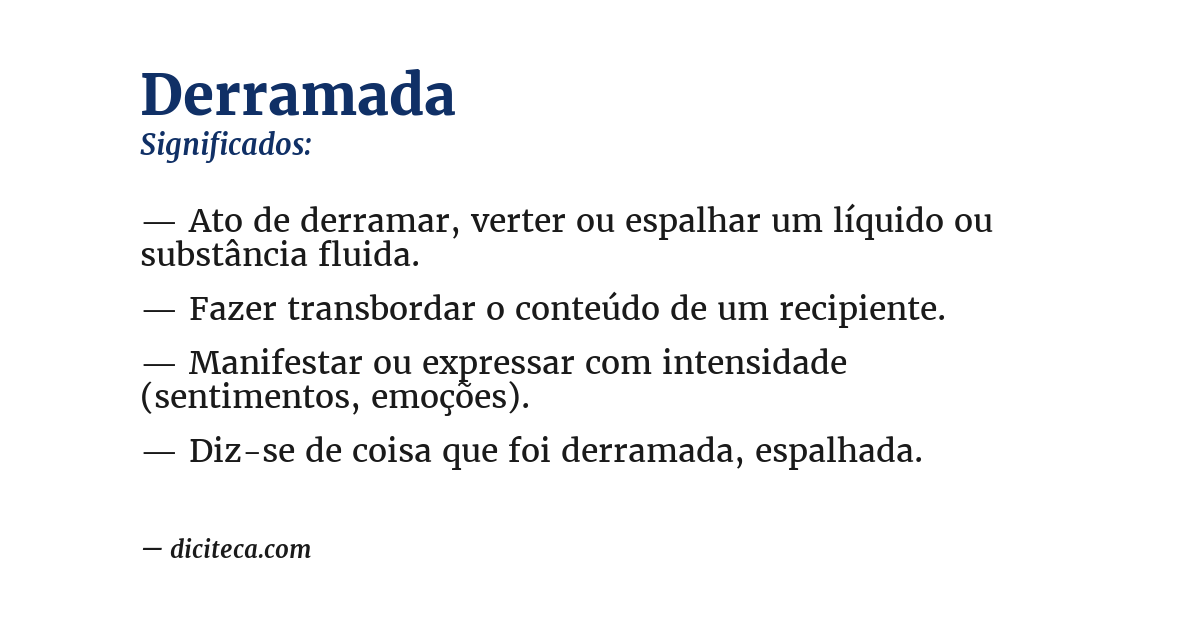 Significado de derramada