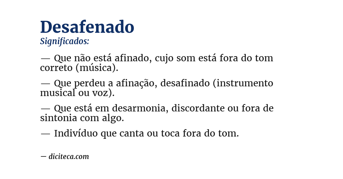 Significado de desafenado