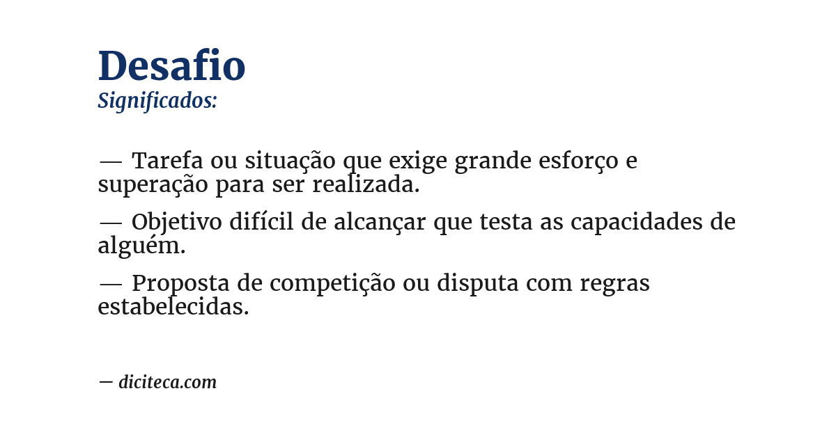 Significado de desafio