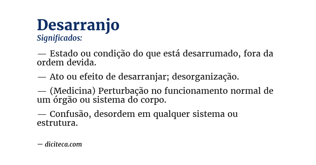 Significado de desarranjo
