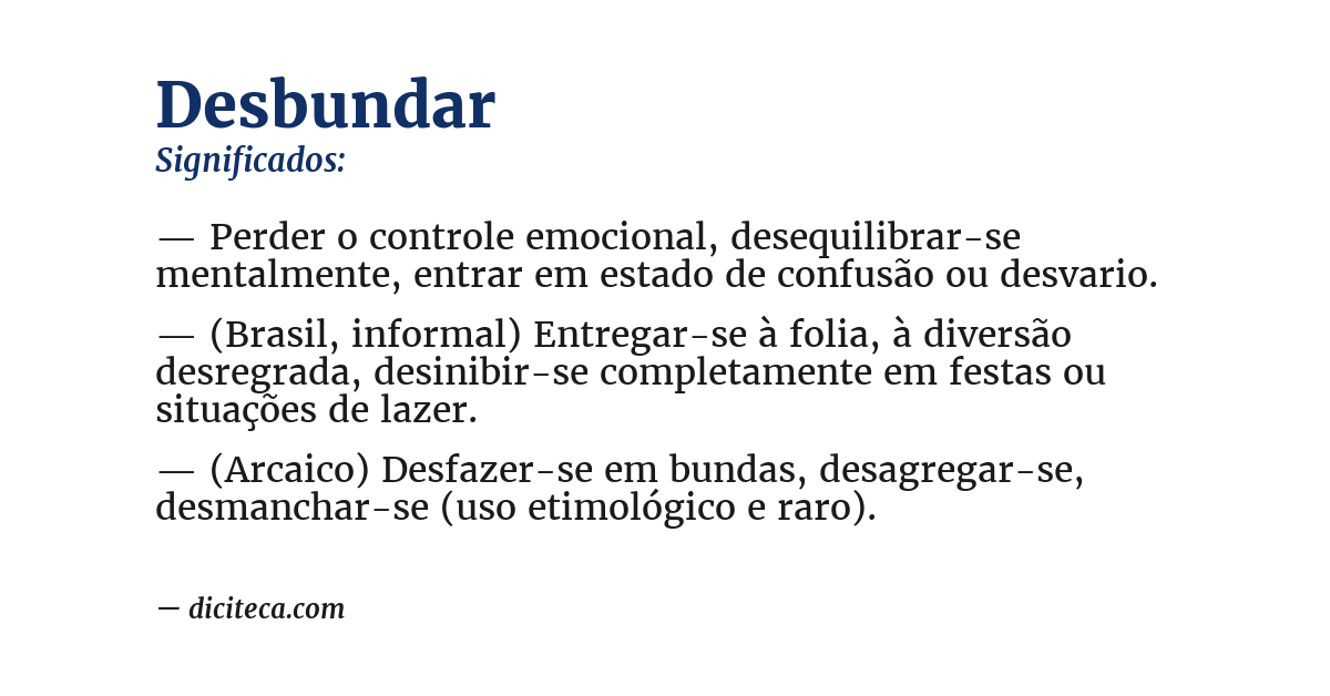 Significado de desbundar