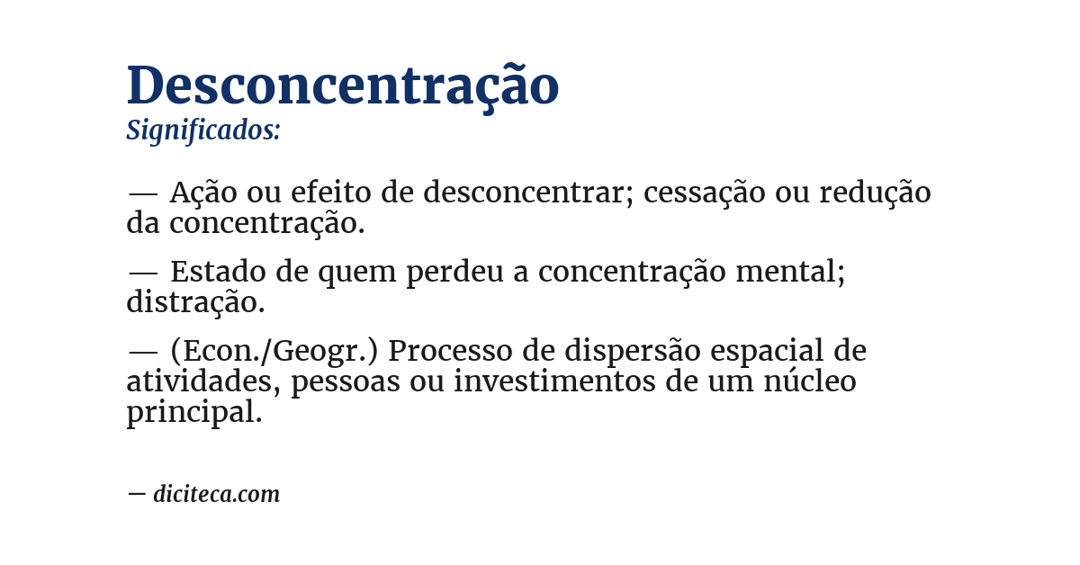Significado de desconcentração