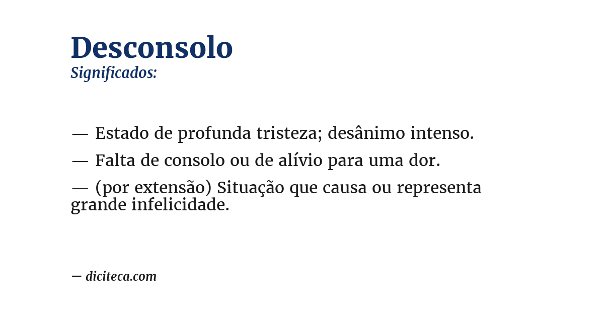 Significado de desconsolo