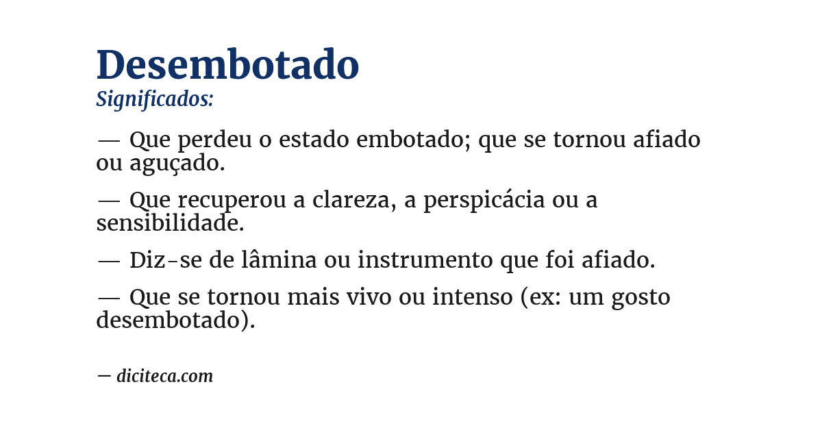 Significado de desembotado