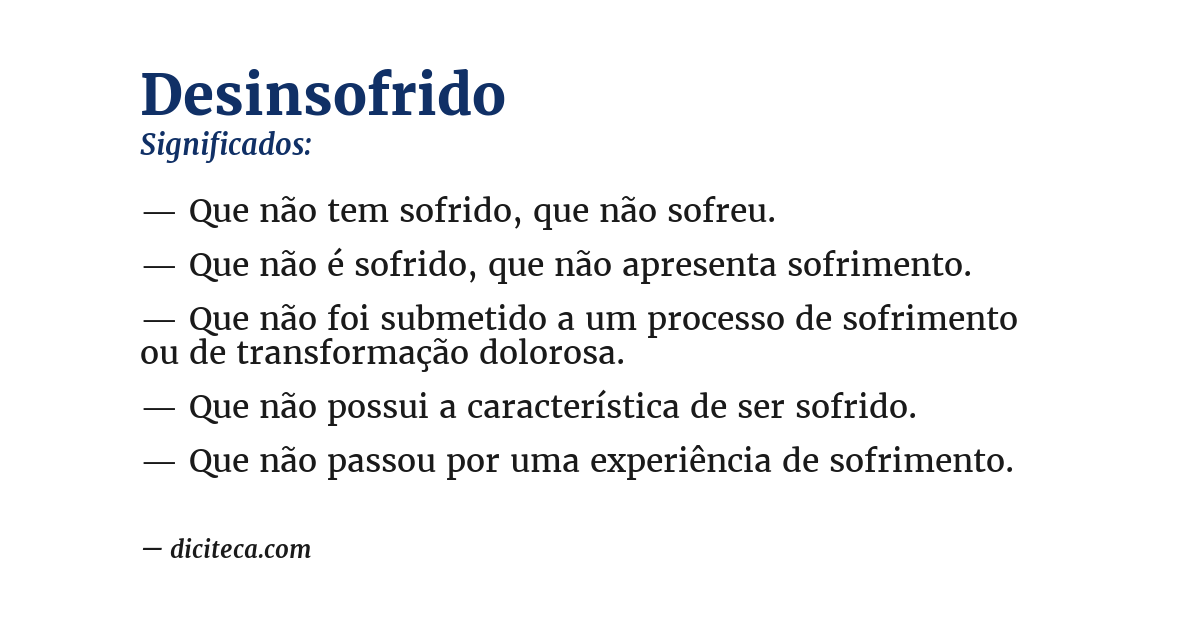 Significado de desinsofrido