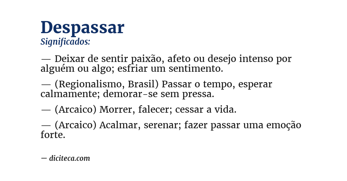 Significado de despassar