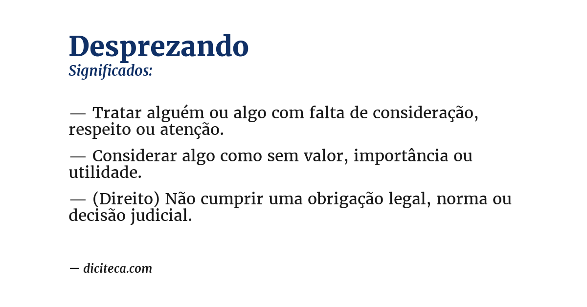 Significado de desprezando
