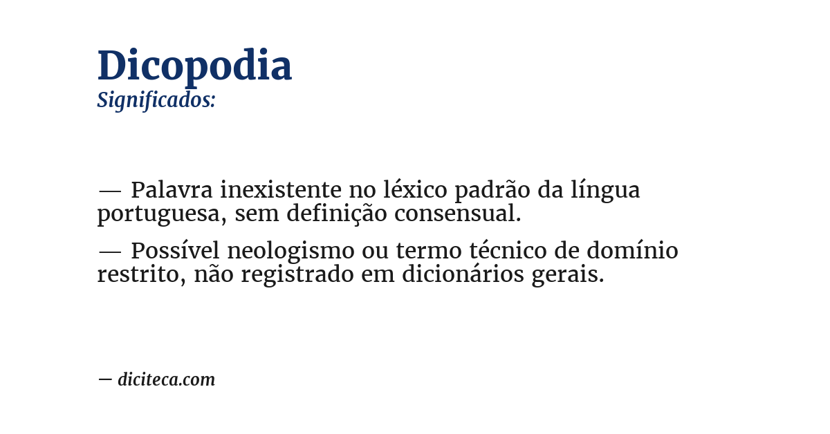 Significado de dicopodia