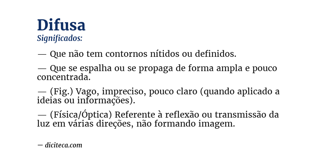 Significado de difusa