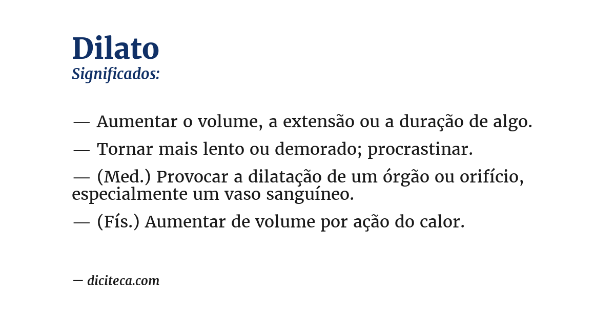 Significado de dilato