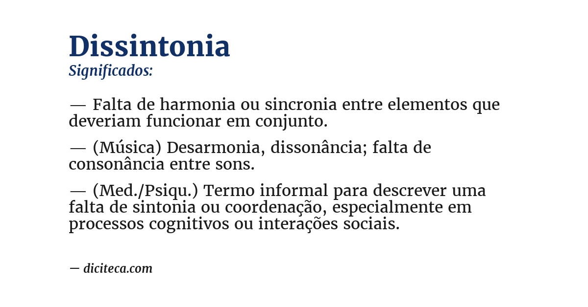 Significado de dissintonia