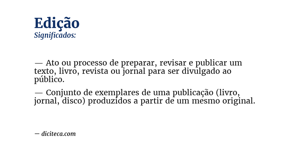 Significado de edição