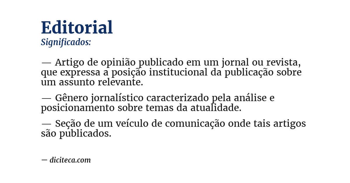 Significado de editorial