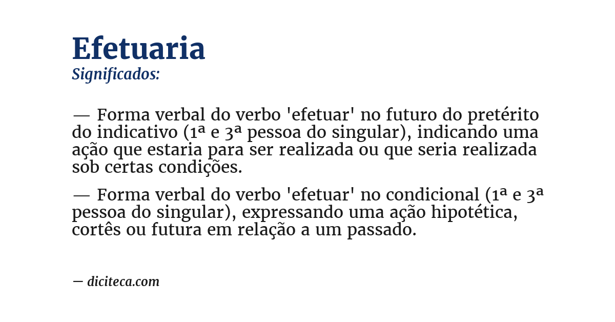 Significado de efetuaria