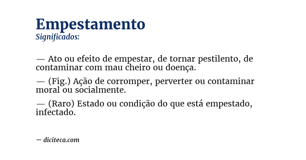 Significado de empestamento
