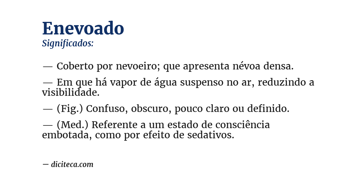 Significado de enevoado