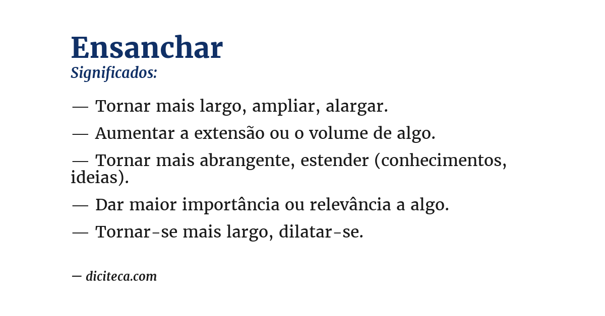 Significado de ensanchar