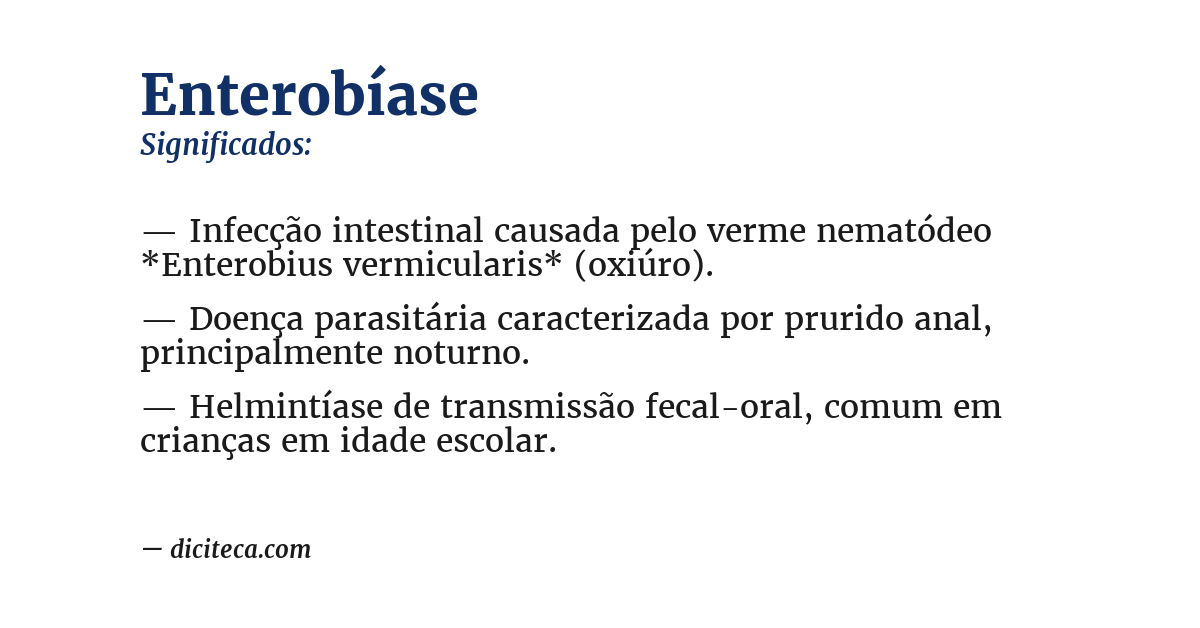 Significado de enterobíase