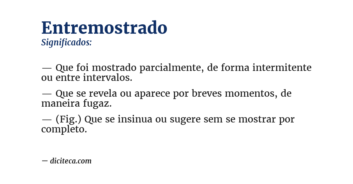 Significado de entremostrado