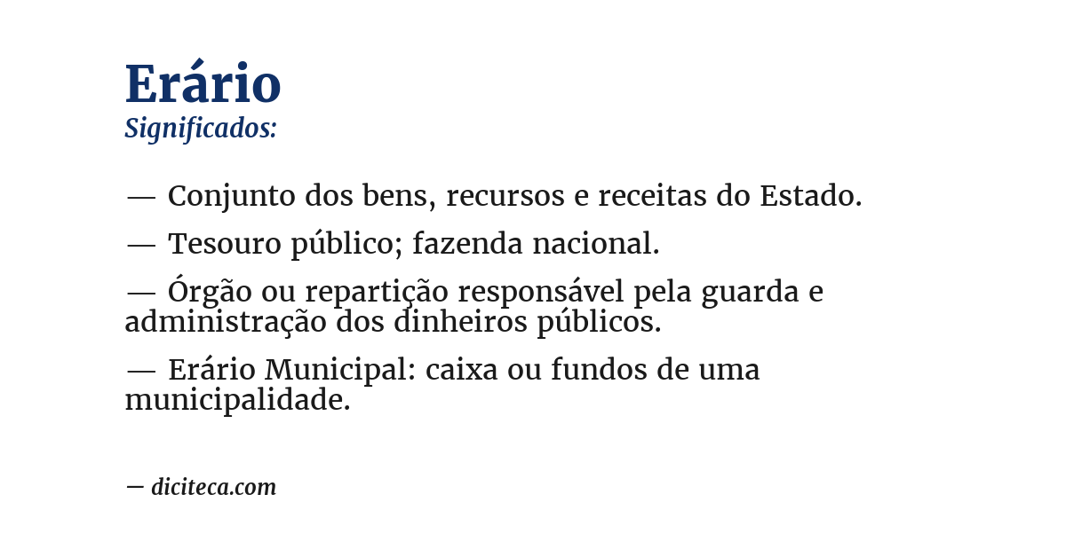 Significado de erário