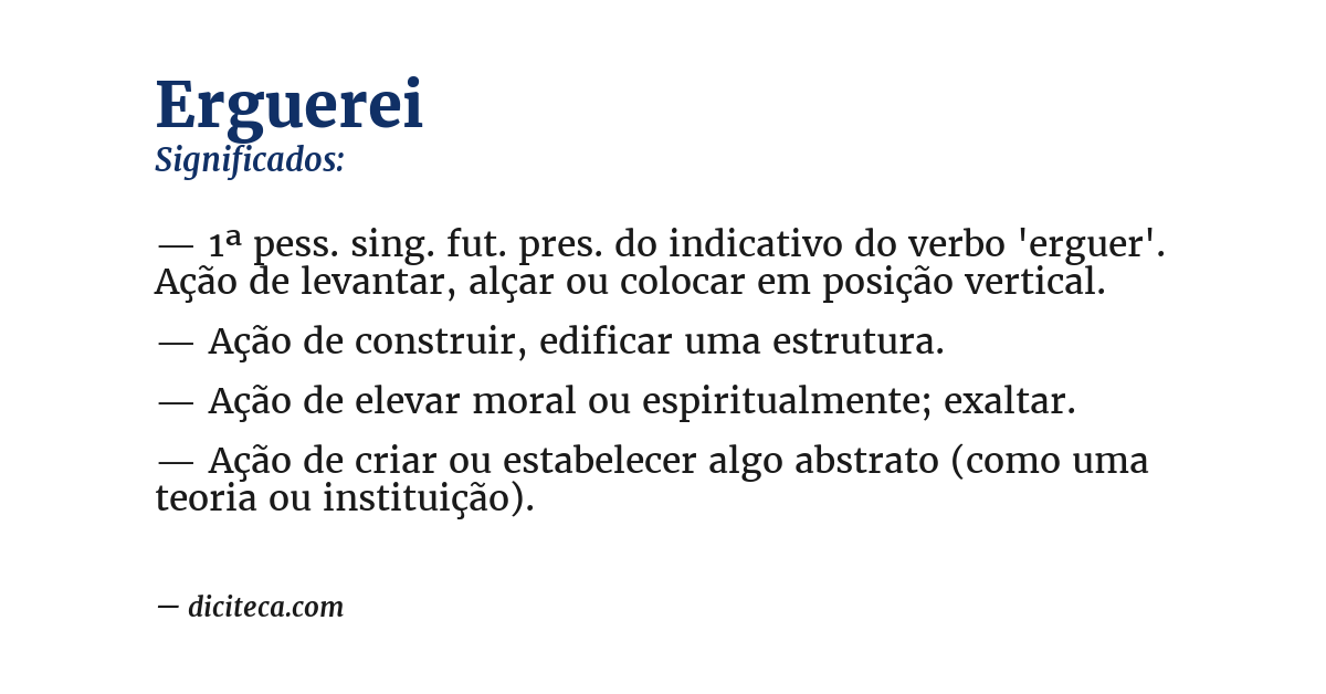 Significado de erguerei