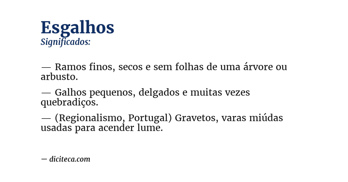 Significado de esgalhos