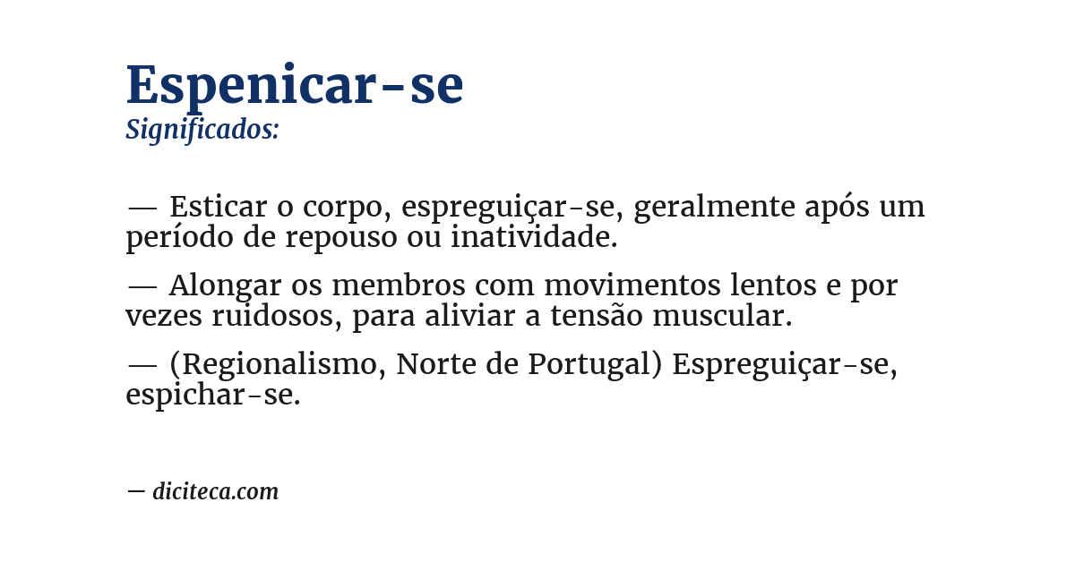 Significado de espenicar-se