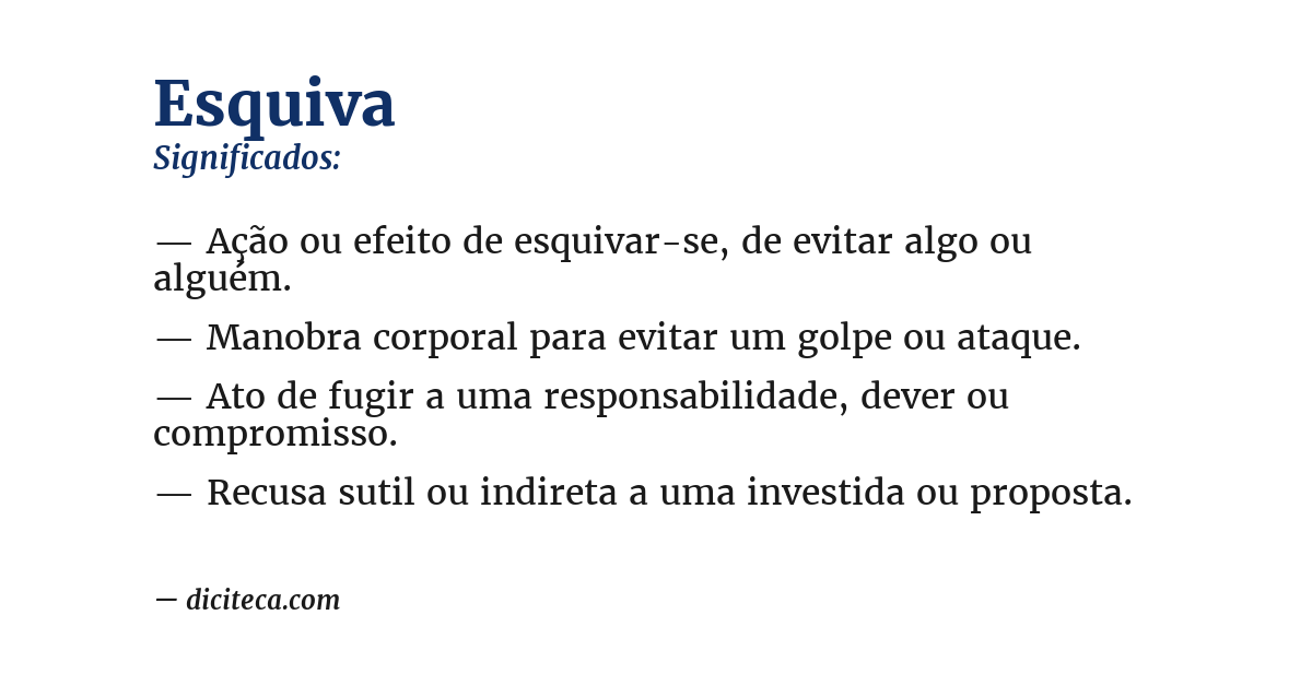 Significado de esquiva