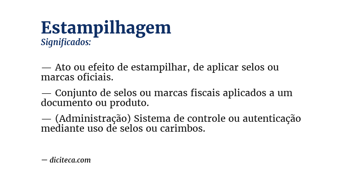 Significado de estampilhagem
